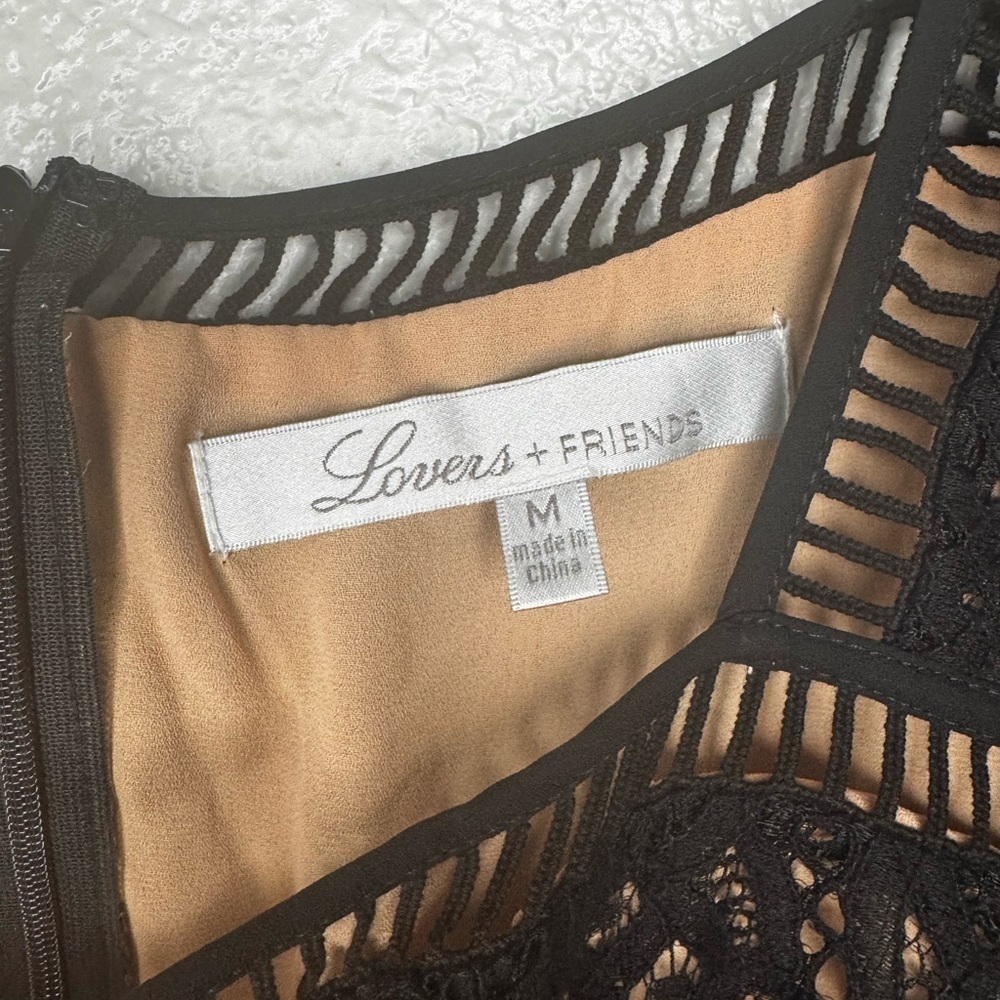 Lovers + Friends Baylin Lace Cutout Dress Black‎ - Picture 2 of 4